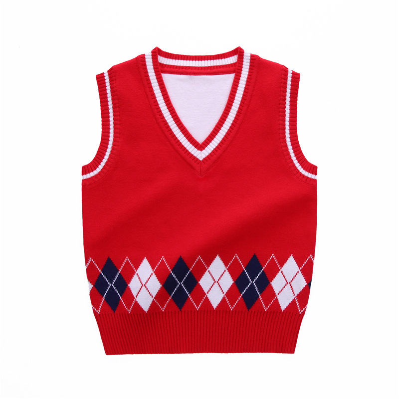 Diamond vest Shape children's sweater fine wool - Picture 10 of 13