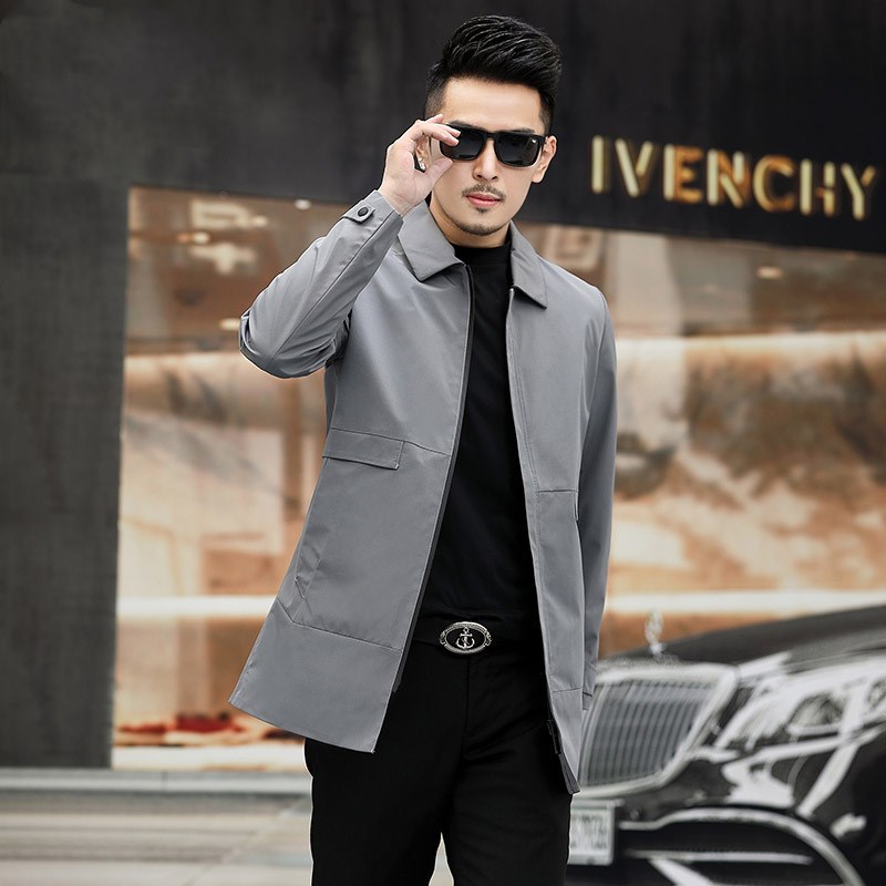 Lapel men's trench coat