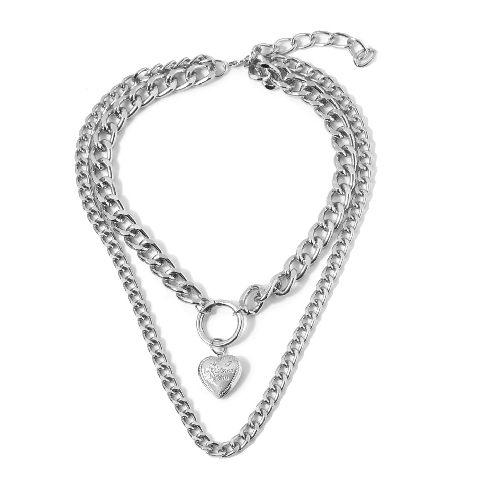 Peach Heart Shaped Box Alloy Necklace