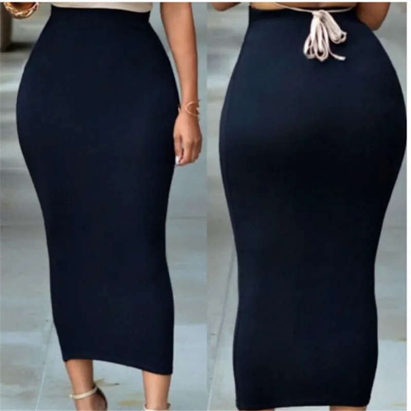 Solid color tight dress - Blue