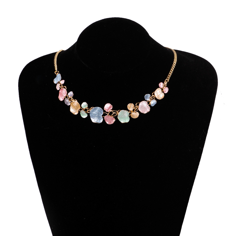 Multicolor oil drip sweater chain