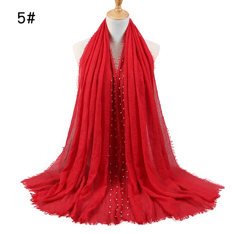 Pure colour crumpled cotton and linen scarf - 5 Style