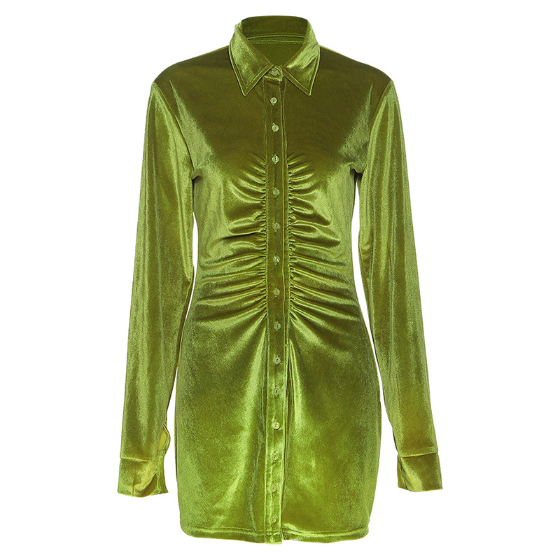 Single breasted buttocks slim dress