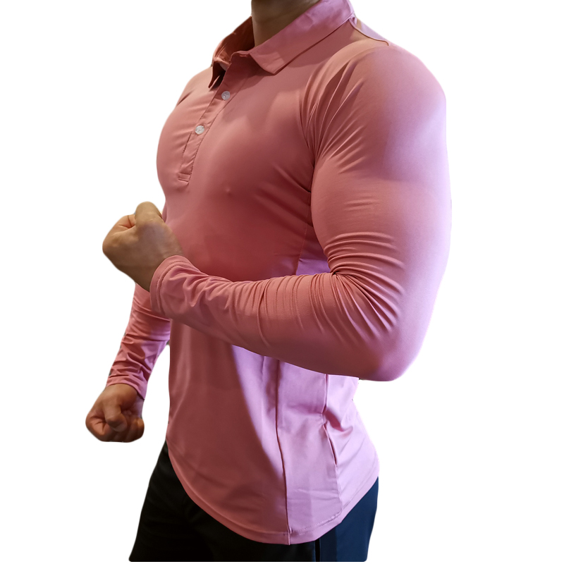 Men's sports lapel long sleeve