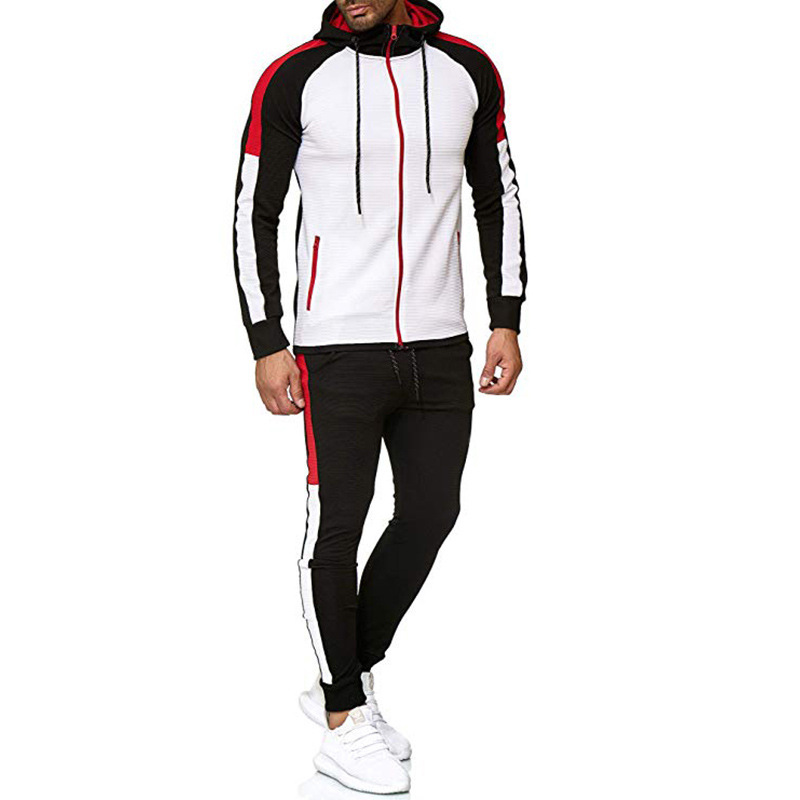 Men's hooded sweatshirt sports suit