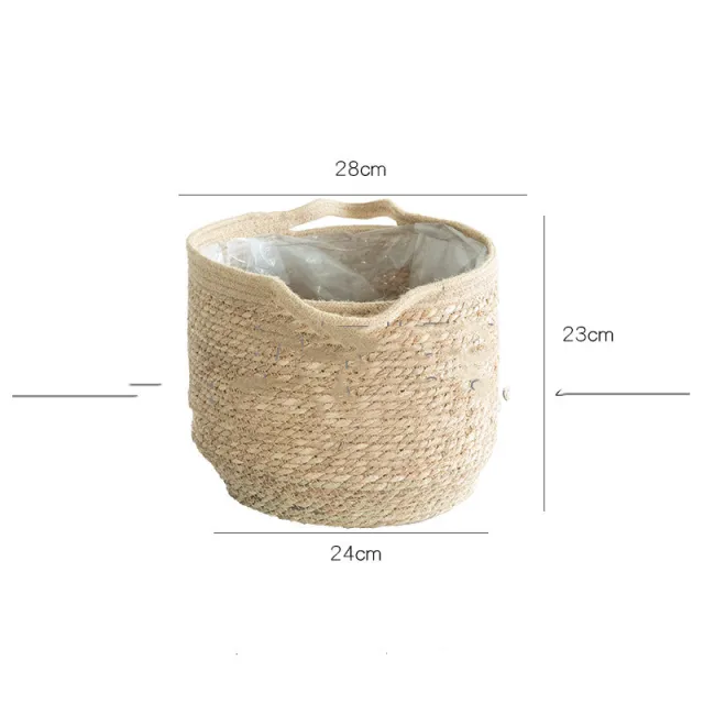 Handmade rattan flower basket Tan - Shop at LoveMi