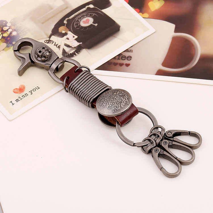 Vintage leather keychain 2