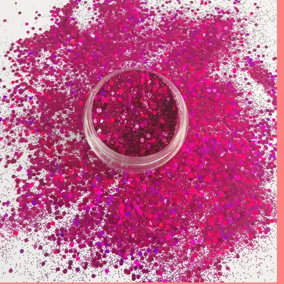 Nail jewelry mixed powder glitter Laser Rose - Shop at LoveMi