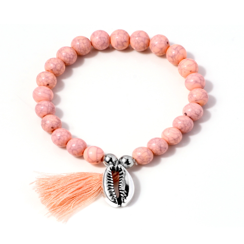 Shell wooden bead heart-shaped jewelry