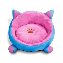 Removable and washable plus velvet pet nest - Blue And Pink - View 1