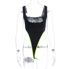 Women's sexy shapewear bodysuit with backless straps - Black - View 1