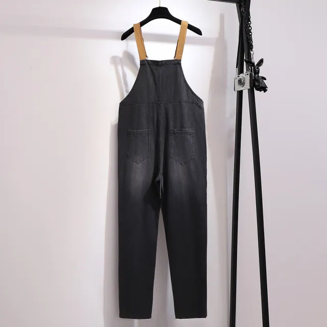 Loose denim overalls Black - Shop at LoveMi