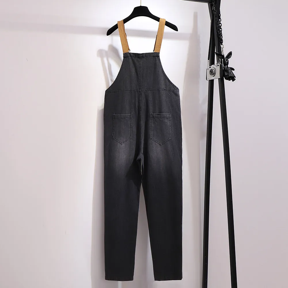 Loose denim overalls - Black