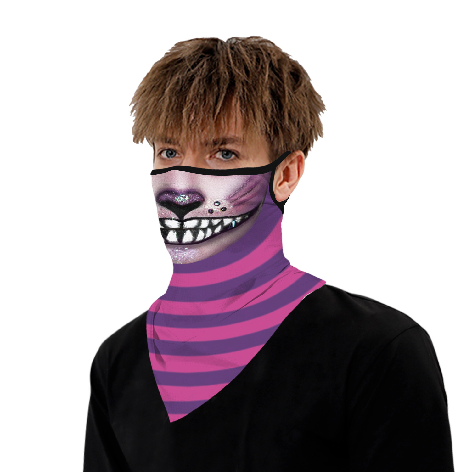 Halloween clown print triangle scarf