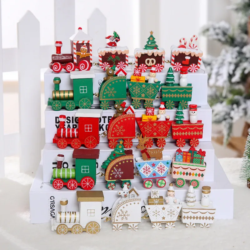 Wooden Christmas Train Christmas Decorations – image 3