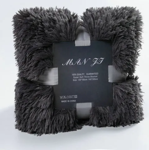 Plush Blanket Double-layer Blanket Multifunctional - Dark Grey