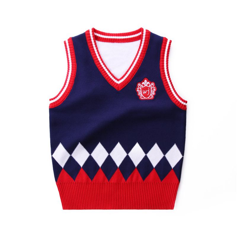 Diamond vest Shape children's sweater fine wool - Picture 11 of 13