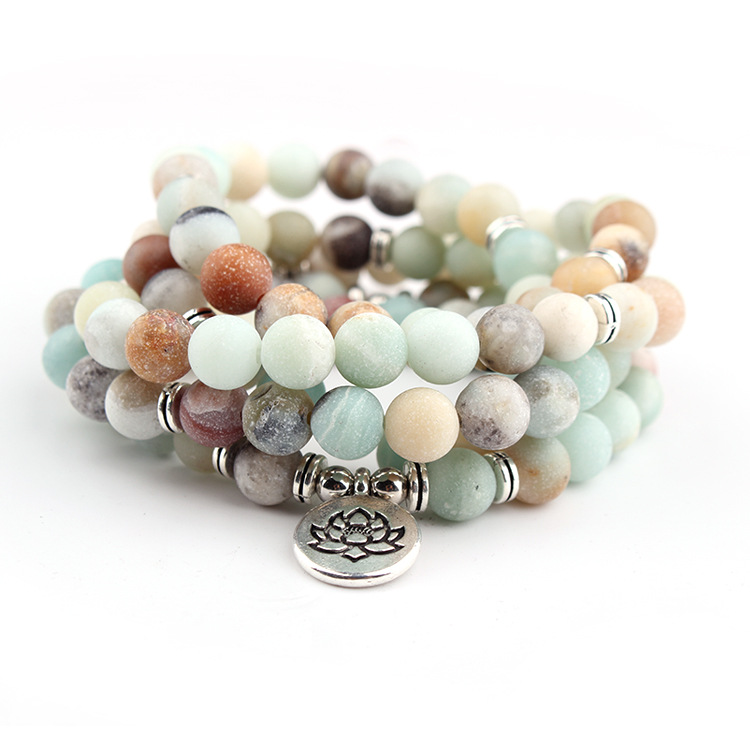8mm frosted Amazon Stone Bracelet