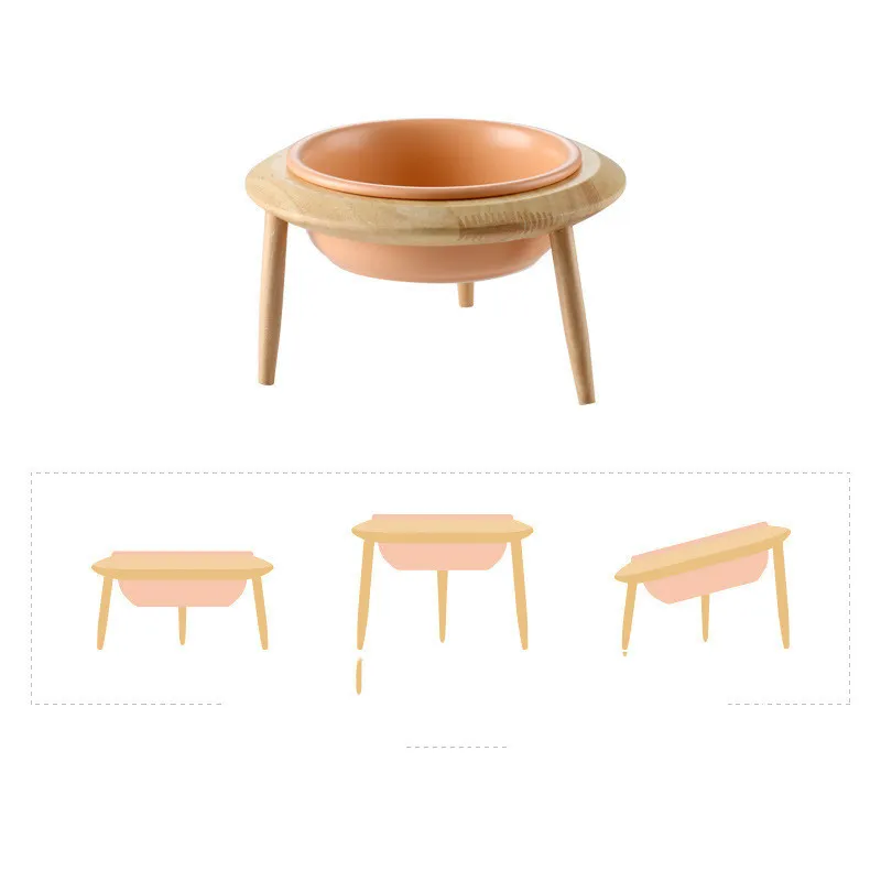 Ceramic wooden bowl - Orange A
