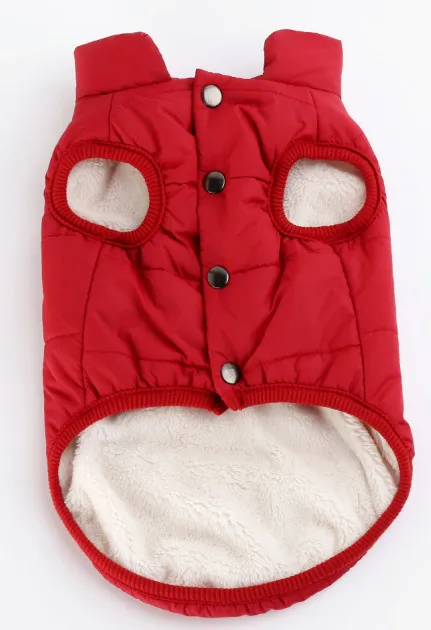 Pet clothing dog clothing warm waterproof outdoor pet supplies Red - Shop at LoveMi