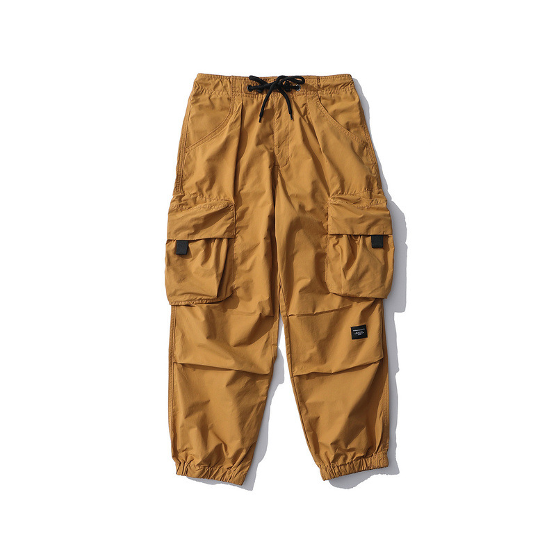 Multi-pocket drawstring overalls