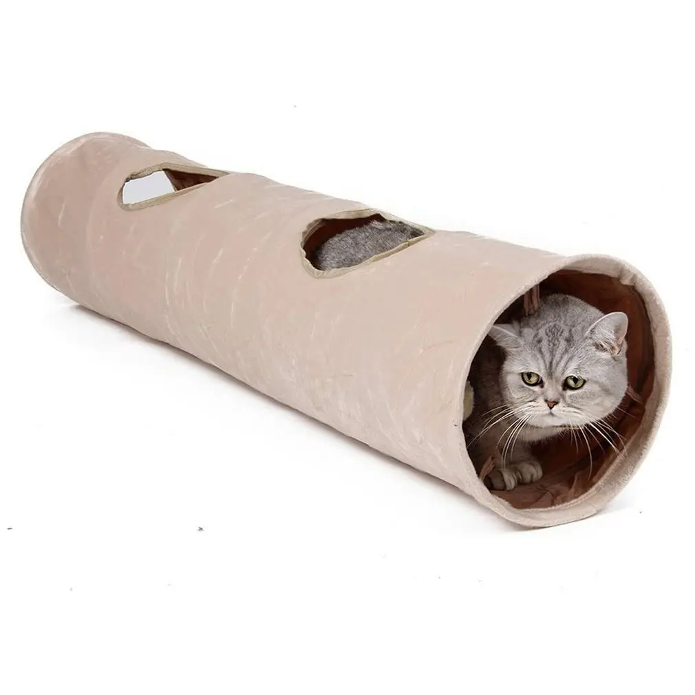 Velvet pet tunnel cat