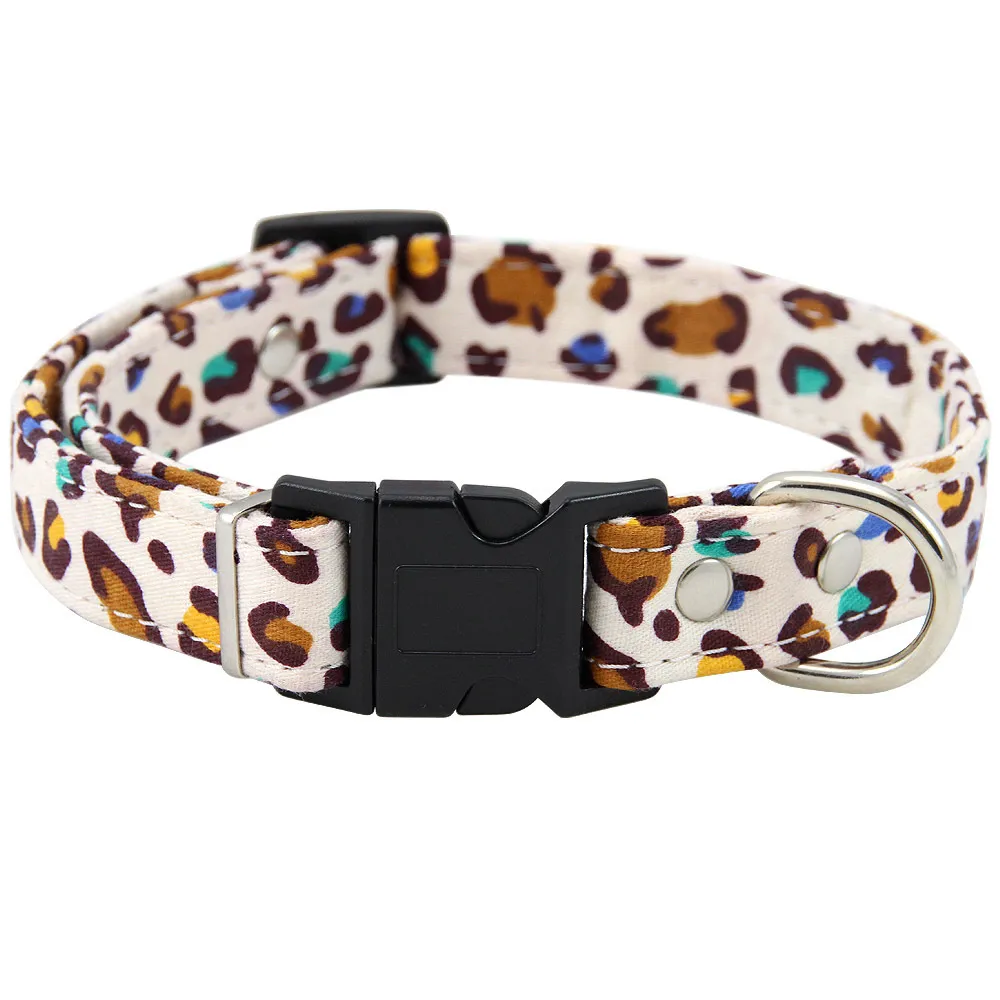Pure cotton dog collar - Leopard
