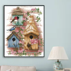 View of living room in cross stitch cottage - White - View 1