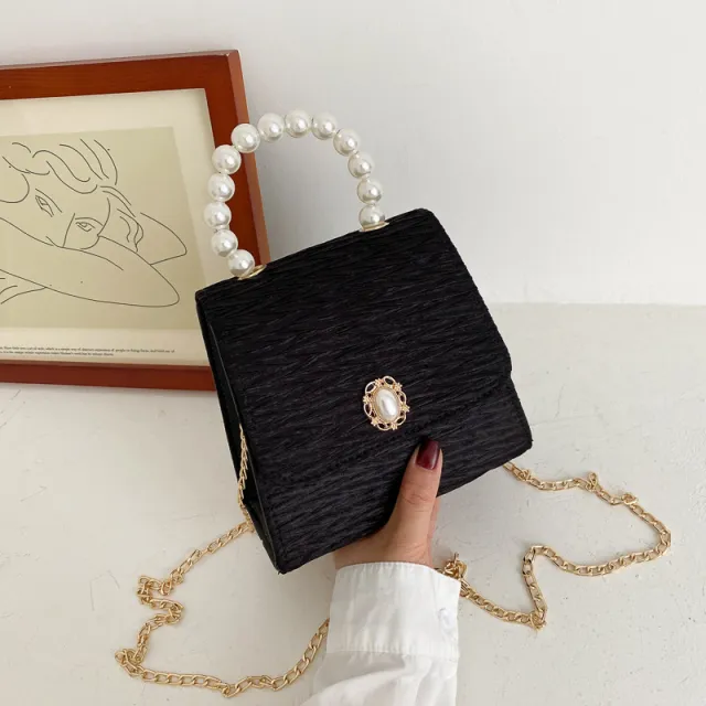 Hand held small square bag all match female bag Black - Shop at LoveMi