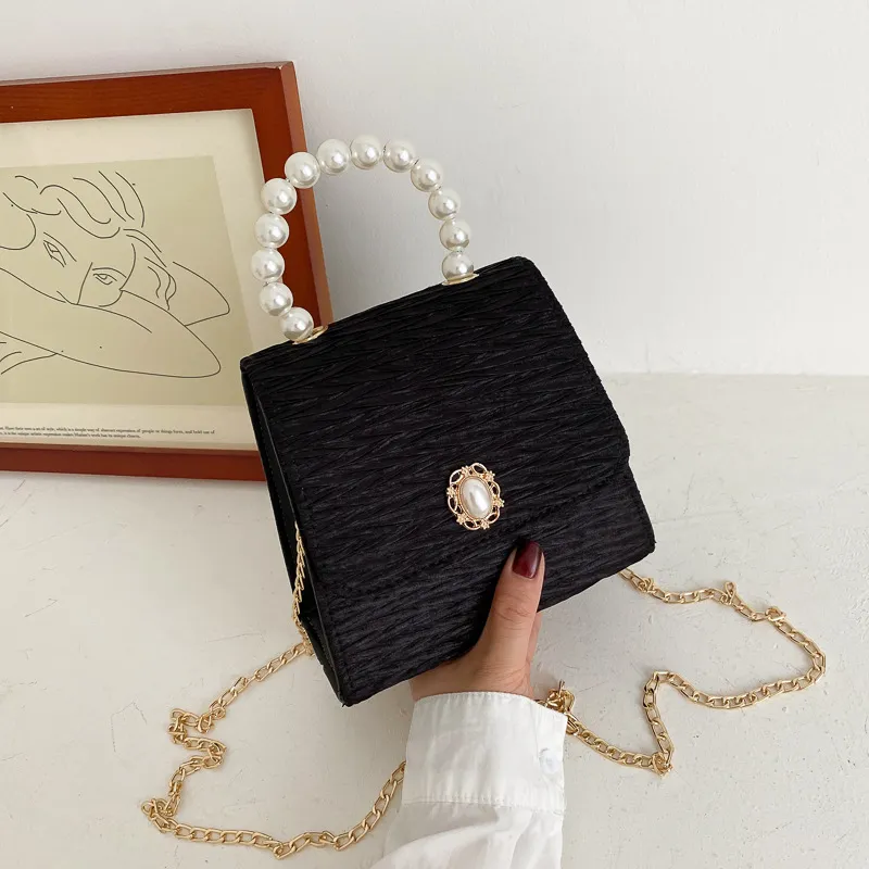 Hand-held small square bag all-match female bag - Black