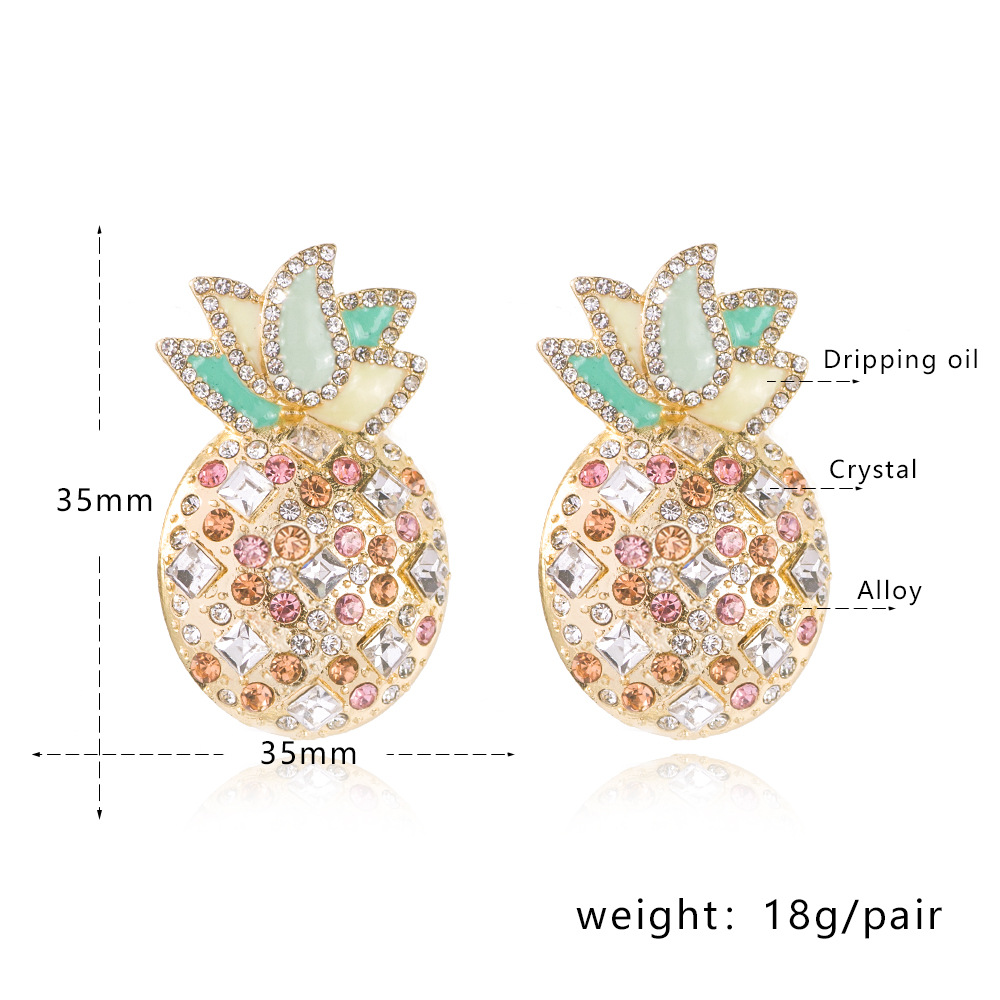 Diamond pineapple earrings