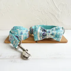 MUTTCO pet supplies dog collar leash set - Sky Blue - View 1