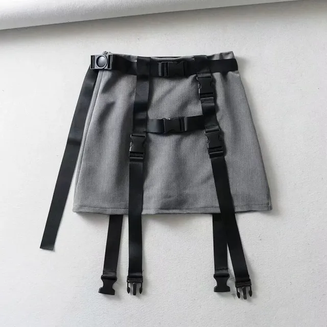Korean college style A line skirt Grey - Shop at LoveMi