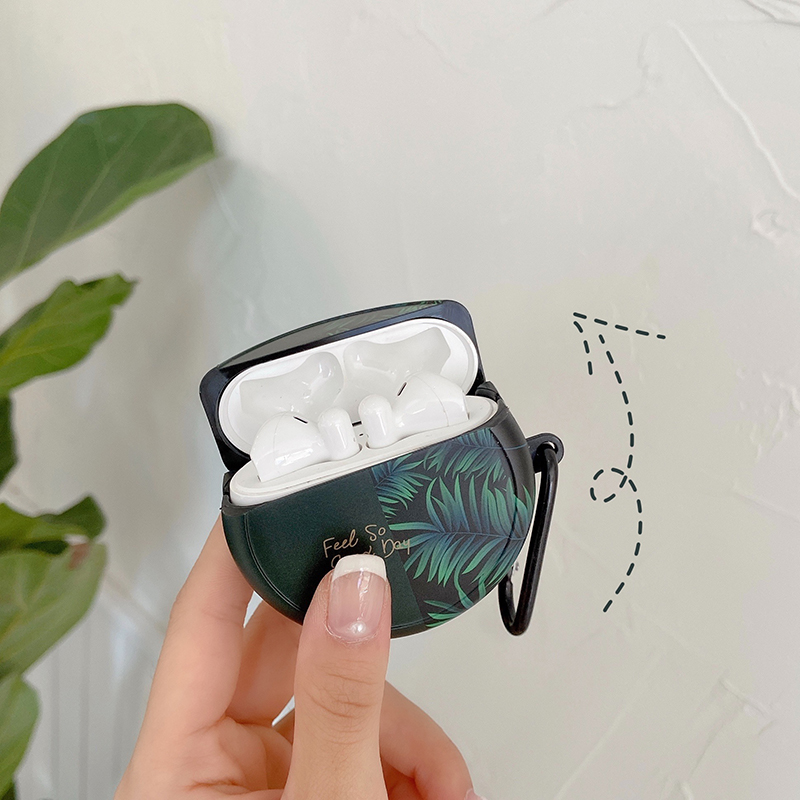 Compatible With Apple, English Green Leaf Bluetooth Wireless Earphone Case