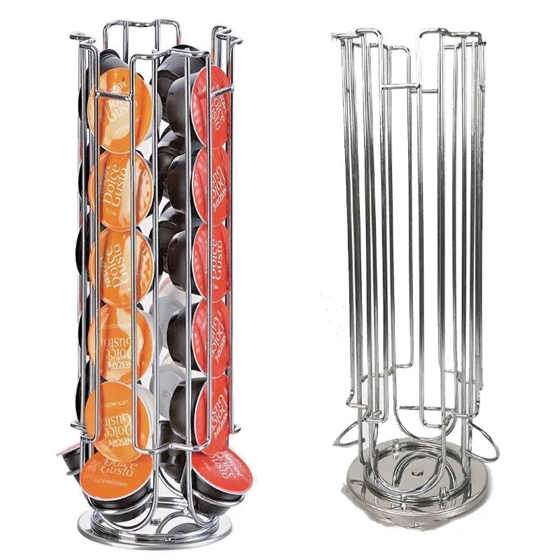 Coffee Capsule Storage Rack 24 Can Rotate - 4 Rows Of Rotation