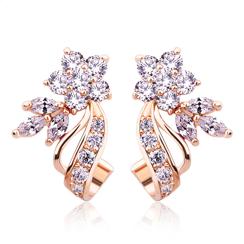 Colorful zirconium diamond earrings