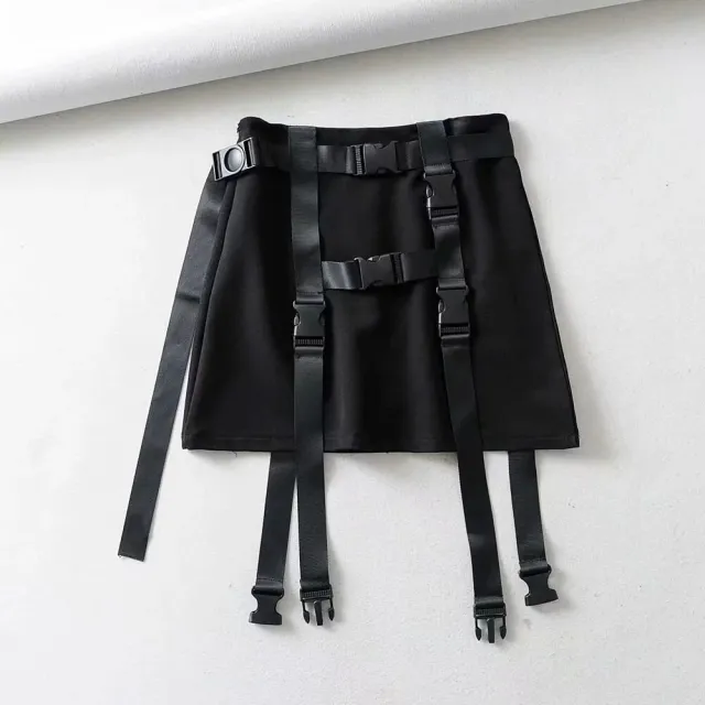 Korean college style A line skirt Black - Shop at LoveMi