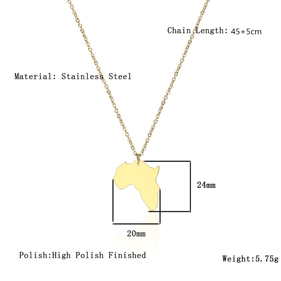 Africa map ladies clavicle chain