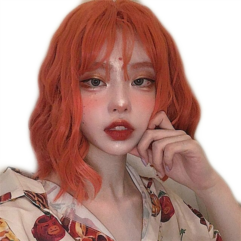 Air bangs chemical fiber wig headgear Orange - Shop at LoveMi