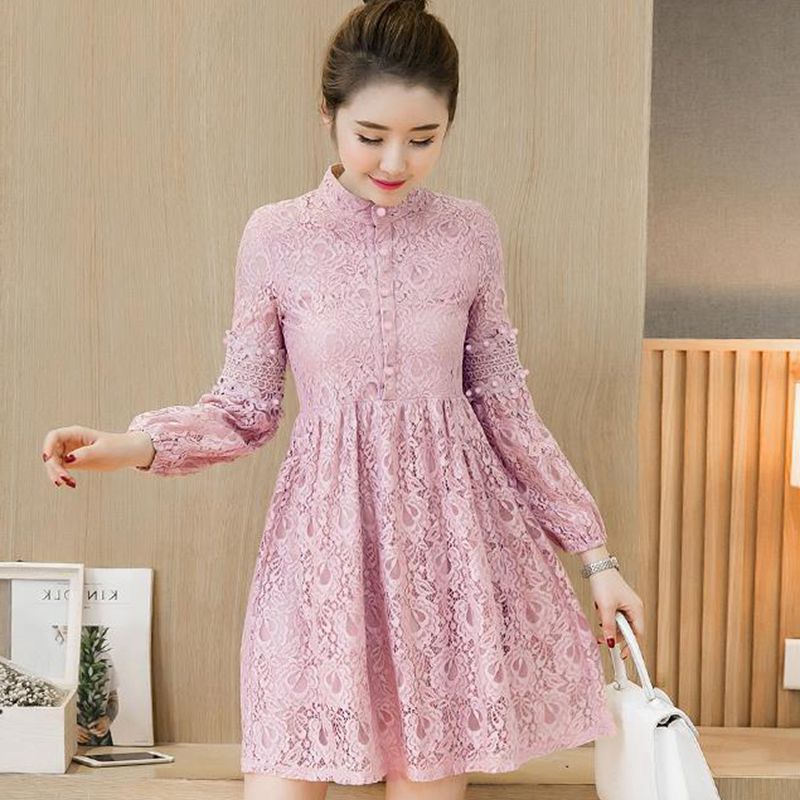 Lace Lantern Sleeve Dress, picture 4 of 5
