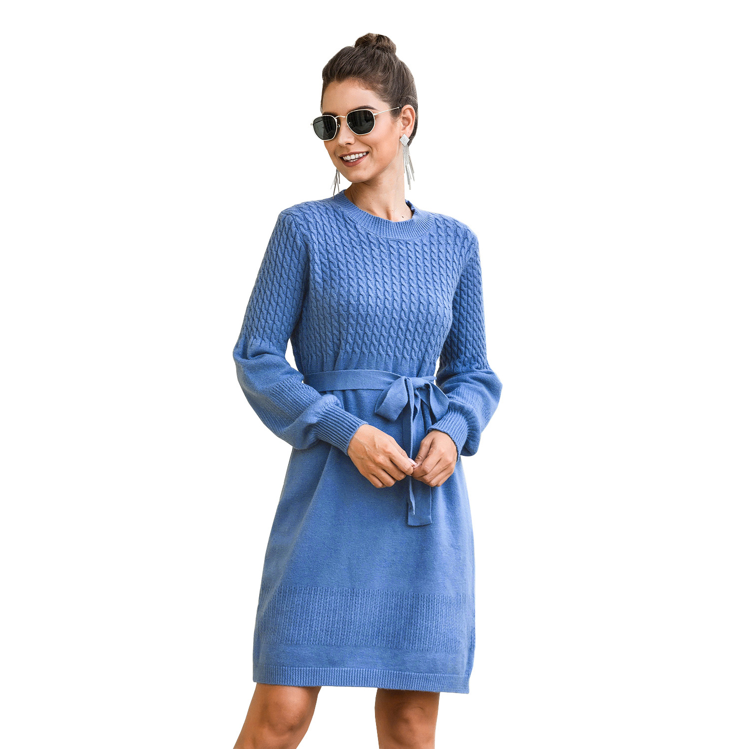 Hedging Twist Lantern Sleeve Dress, picture 5 of 9