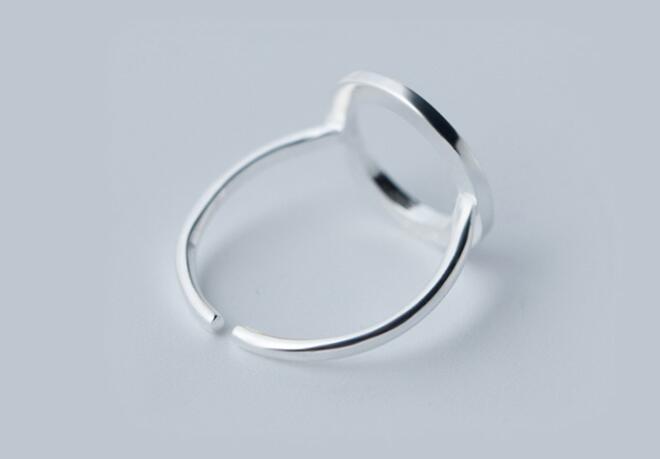 925 Sterling Silver Geometric Circle Ring