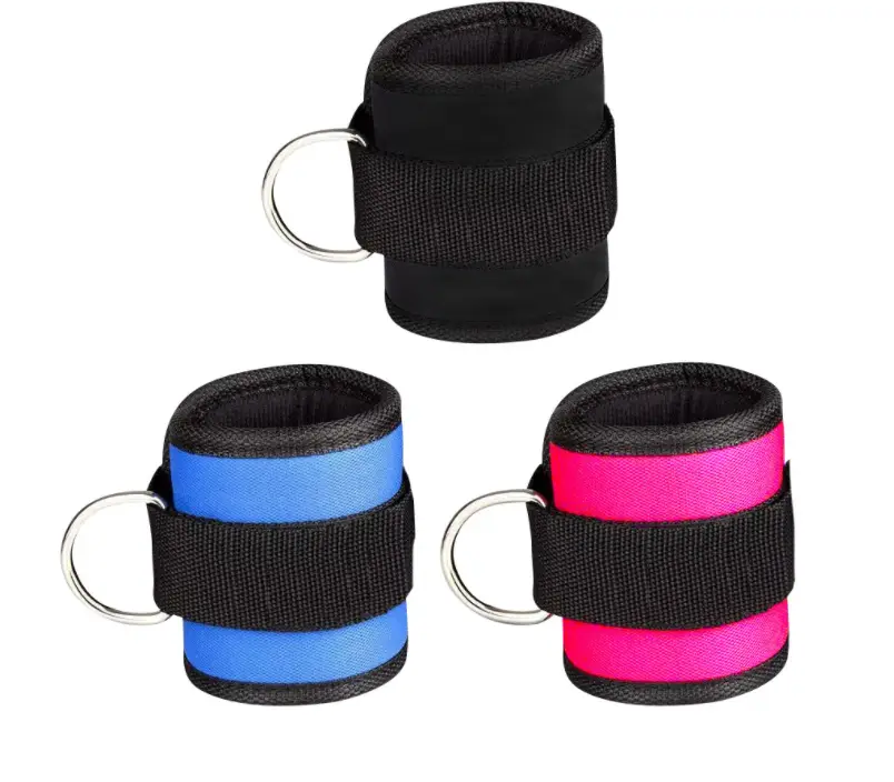 New D-ring Ankle Strap Buckle Adjustable Ankle Weights Gym Leg Ankle Cuffs Power Weight Lifting Fitness Rope 12PC
