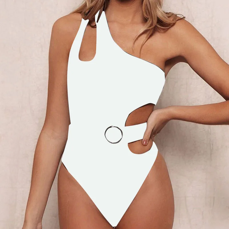 European and American one-piece bikini - White