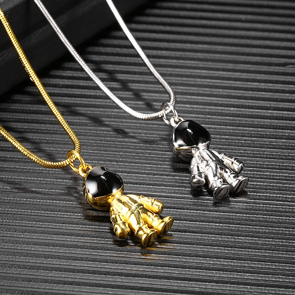 Titanium steel astronaut spaceman pendant necklace
