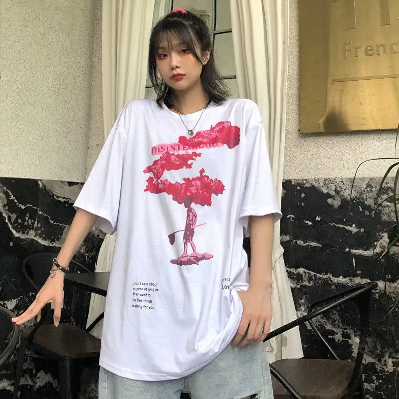 Loose half sleeve solid color T-shirt