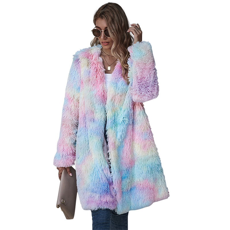 Tie-dye long long sleeve coat