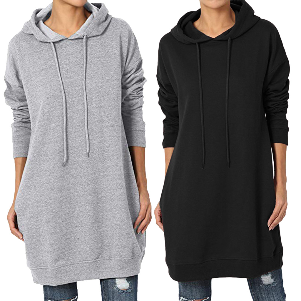 Women's loose hooded sweater
