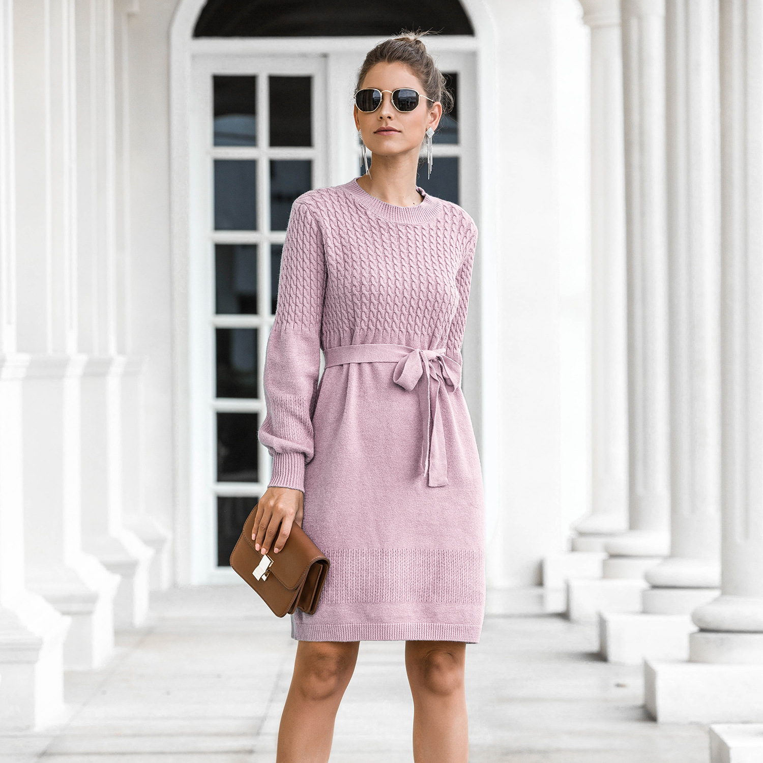 Hedging Twist Lantern Sleeve Dress, picture 9 of 9