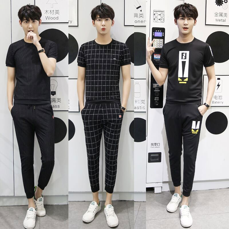 Men's short sleeve T-shirt casual suit